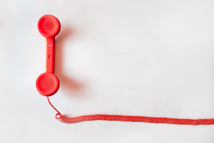 Red Telephone Handset with red cord
