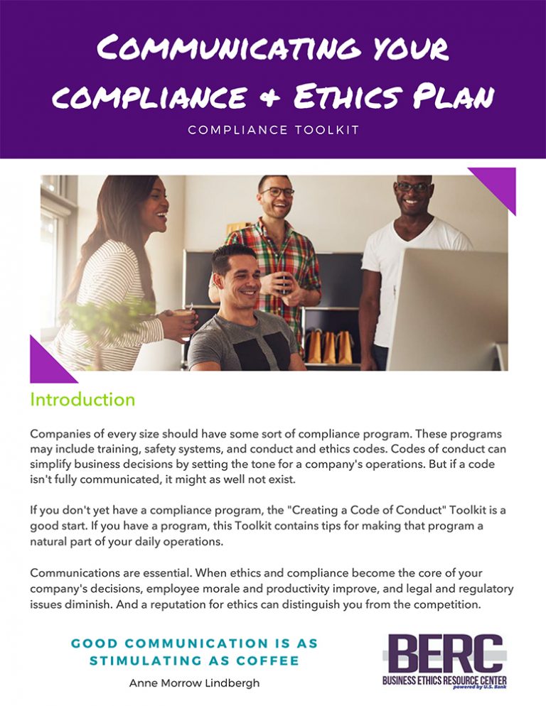 Communicating your compliance and ethics plan