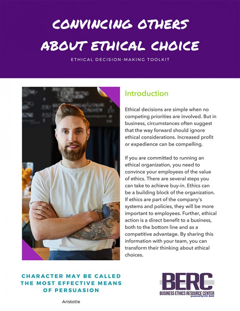 Convincing Others about Ethical Choice