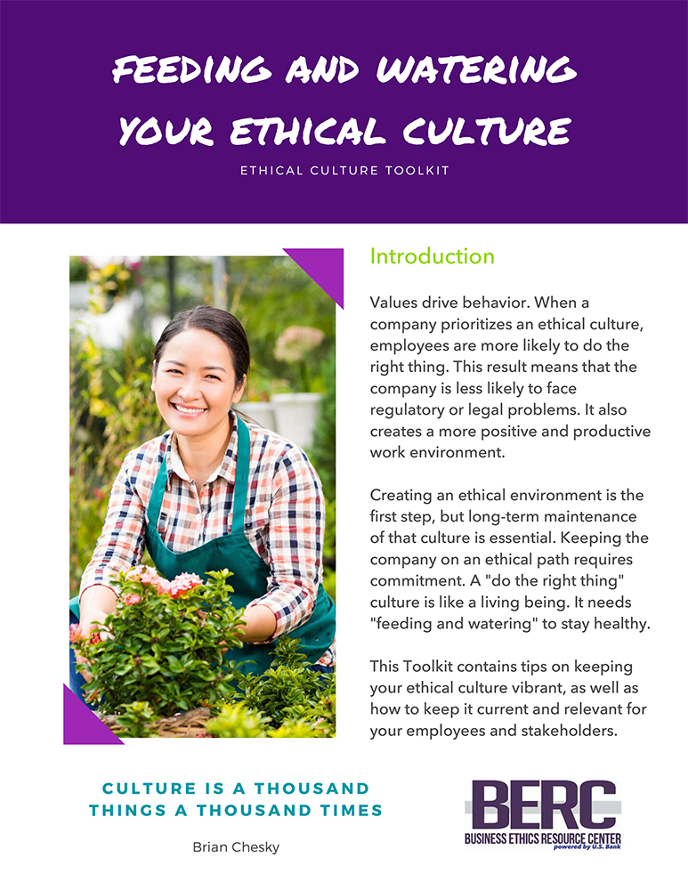 Feeding and Watering your ethical culture