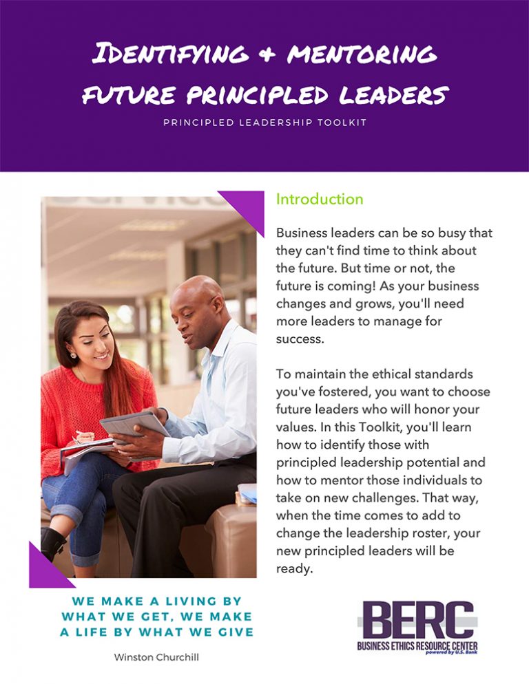 Identifying and mentoring future principled leaders
